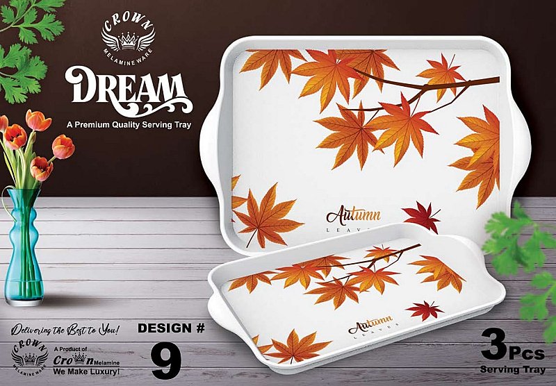Dream Premium Quality Melamine Serving Tray Set – 3 Pcs