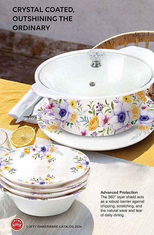 80-Piece Crown Lofty Crystal Coated Melamine Dinnerware Set