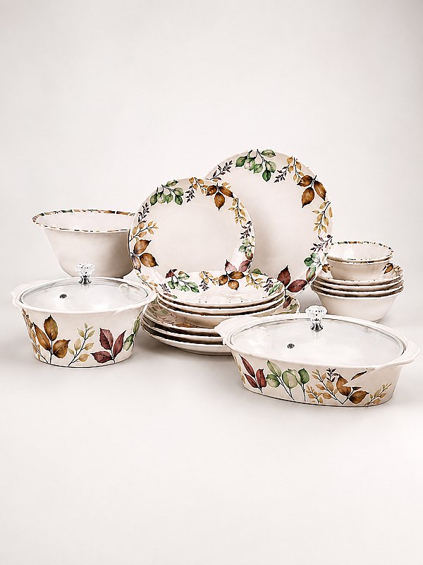 Vision Crystal Coated 80-Pcs Melamine Dinnerware Set